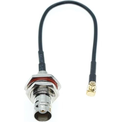 MCX Male Plug Right Angle RA to BNC Female Nut Bulkhead RG174 Coaxial Cable Pigtail Jumper