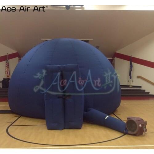 Mini portable science discovery inflatable planetarium dome,digital stargazing inflatable dome tent with door and blower