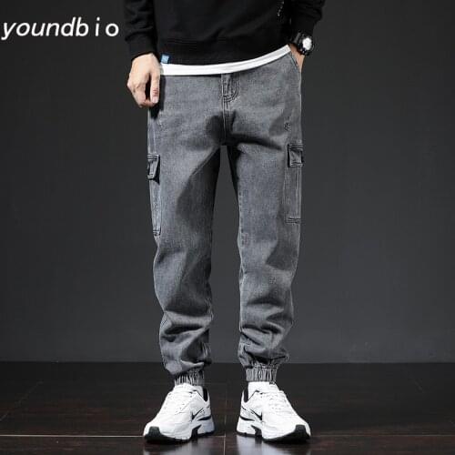 Men Harlan Jeans Men Nine Points Jeans Casual Pants Men Korean Version Trend Hip-Hop Pants Male Clothes Tide Streetwear 5020