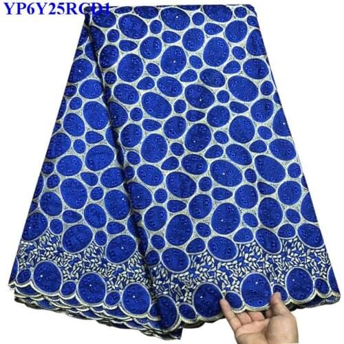 Latest African Hand cut Swiss Voile Lace Fabric High Quality Double Organza Lace In Switzerland With stones XYK2303