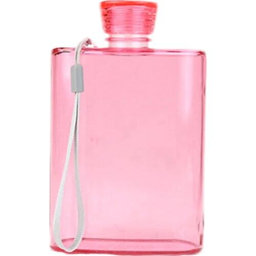 New creative paper fashion flat plastic hip flask AS environmentally friendly portable kettle 400ml 16*10.1cm Sport Water Bottle