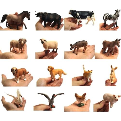 Montessori Materials for Language Area Farm Animals Model Plastic Model Toys for Kids Desktop Decoration