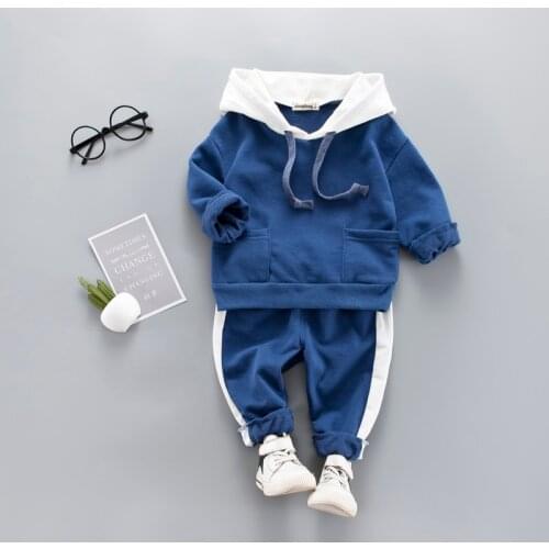 Toddler Baby Boy Hooded Casual Clothing Set Sweatshirt Long Sleeve Autumn Boys Kids Outfits Tracksuit Suits Children Clothes Set