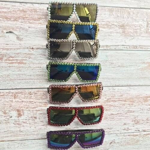 Sunglasses Womens Fashion Handmade Colored Belted Sunglasses Retro Square Oversized Travel Sunglasses UV400