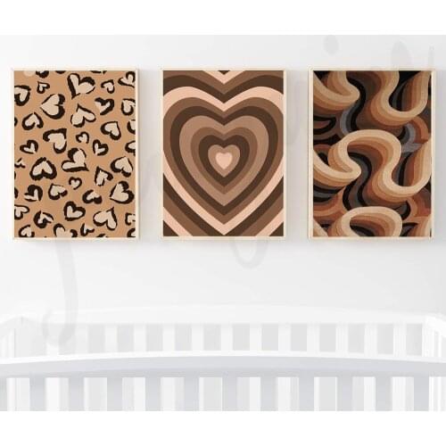 Heart Shape Modern Abstract Geometry Canvas Nordic Print Painting Poster Art Wall Picture Living Room Home Decoration