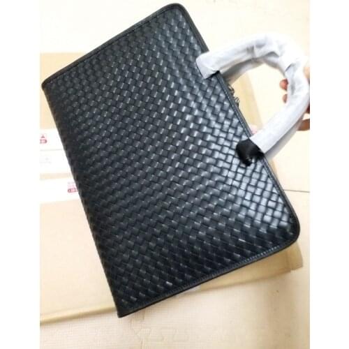 HJKL Luxury Brand Genuine Leather Handbag Cowhide Business briefcase High Quality Commercial Computer Messenger Woven Bags