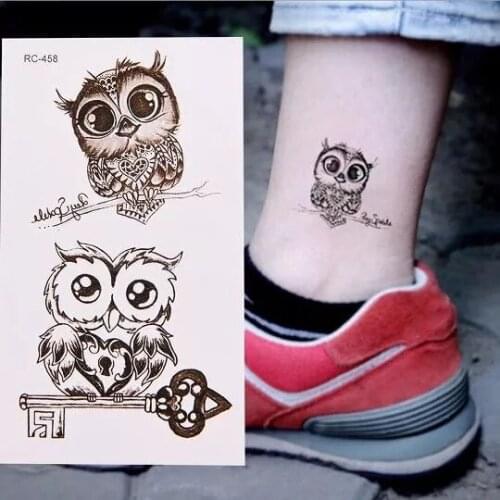 Waterproof Temporary Sticker Owl Wing Body Arm Ankle Men Women Fake Tattoos Water Transfer Stickers Body Art Make Up 10.5*6cm
