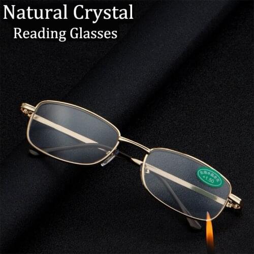High Quality All-alloy Frame Glass Lens Anti-Scratch Reading Glasses Unisex Clear Diopter Eyeglasses Diopter 1.0-4.0