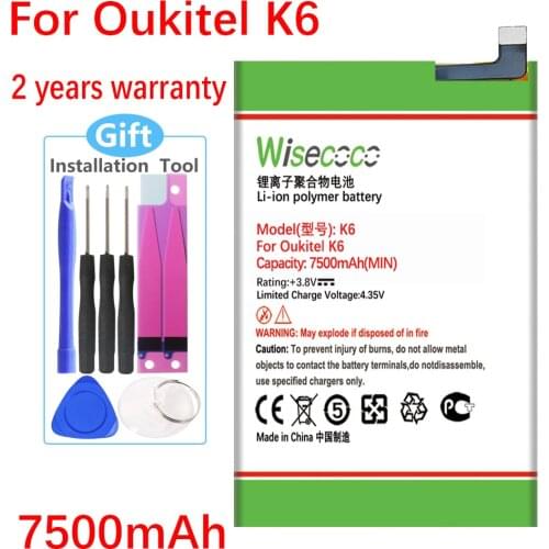 WISECOCO NEW Battery For Oukitel K6 Mobile Phone In Stock High Quality Battery+Tracking Code