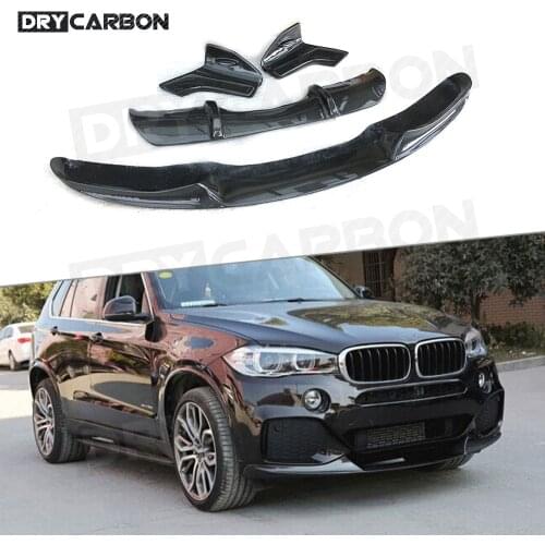 Carbon Fiber Rear Lip Diffuser Splitters Spoiler For BMW X5 F15 M-Tech M Sport 2014-2018 FRP Front Bumper Chin Cover