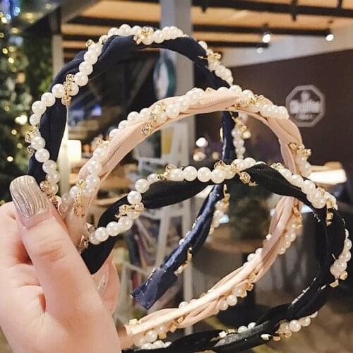 Women Imitation Pearl Hair Band Girls Fashion Hair Accessories Women Headband Wedding Birthday Party Bridal Hair Hoop Head Wear