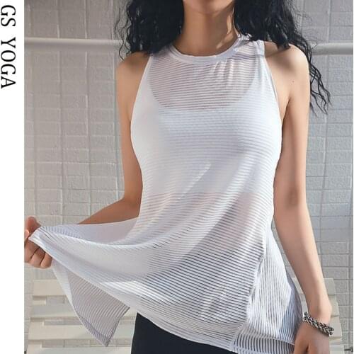 Women Sports Vest Loose Running Top Quick-Drying Breathable Sleeveless Yoga T-shirt Sport tank Top Gym Cloth Shirt