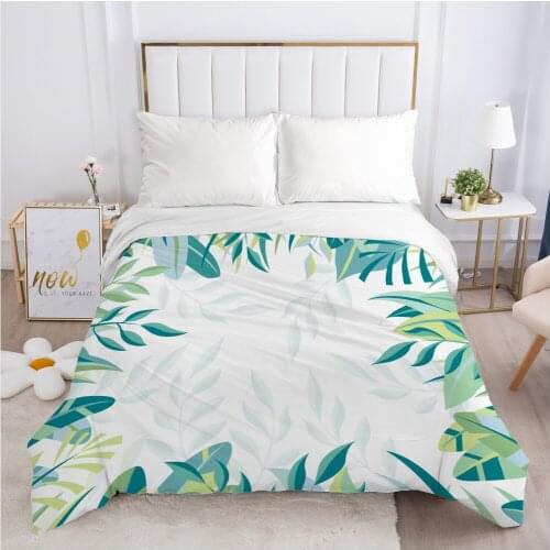 1pc Luxury Duvet cover Nordic Bedding Quilt/Comfortable/Blanket Case Single Double Queen King 140x200 220x240 Green leaf