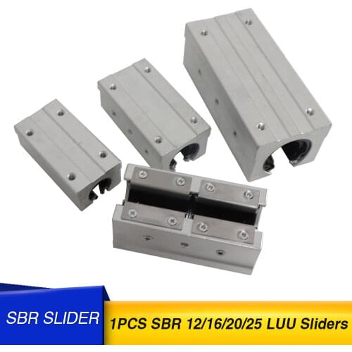 1pcs SBR16LUU SBR20LUU aluminum block Linear motion ball bearing slide block match use SBR12 SBR16 SBR20 SBR25 linear guide rail