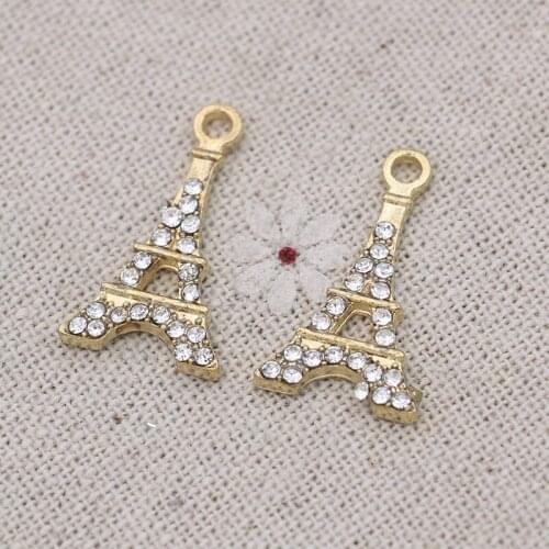 10pcs Gold Color DIY Eiffel Tower Charms Pendants for Bracelet Jewelry Making Accessories Handmade Craft 23x14MM