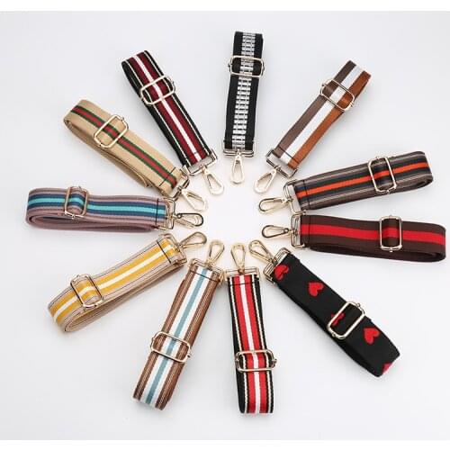 3.8cm width nylon canvas fabric Shoulder strap stripe colorful adjustable 70~140cm diy crossbody bag strap