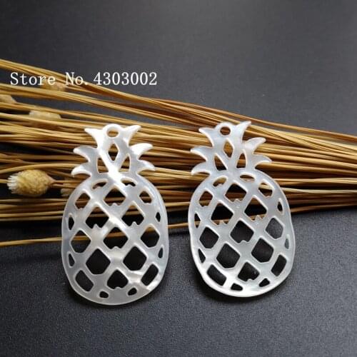 30pcs/lot Natural Hollow Pineapple Mother of Pearl shell for DIY Jewelry Natural Hollow Pineapple MOP Pearl shell Beads