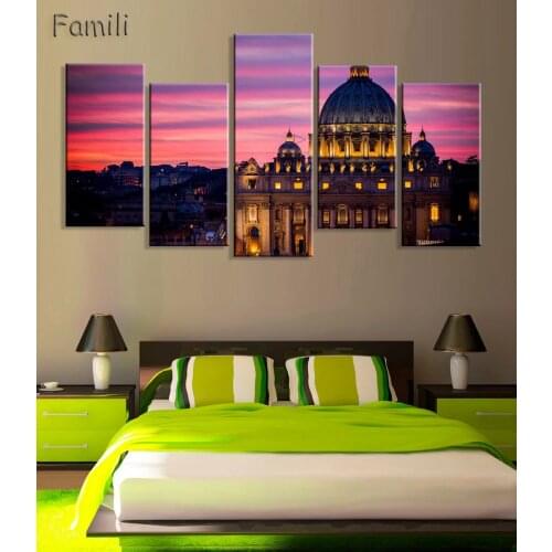 5Piece ceresole reale italy mountains lake hills nature landscape living room home modern art decor poster,posters and prints