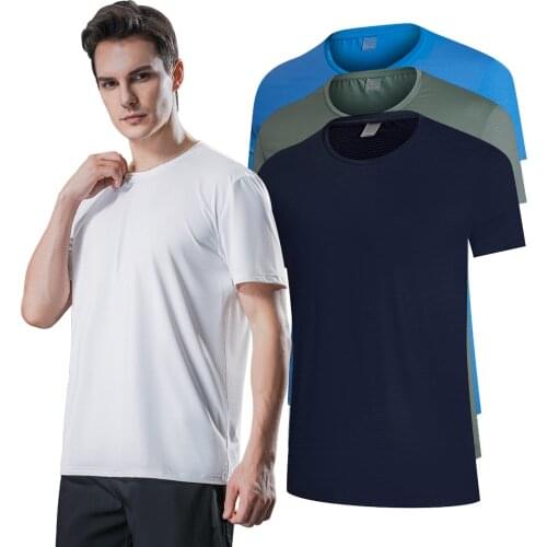 Quick Drying Running T-Shirt Nylon Gym Clothing Fitness Training Sports Shirt T Shirt For Men Short Sleeve Compression T-Shirts