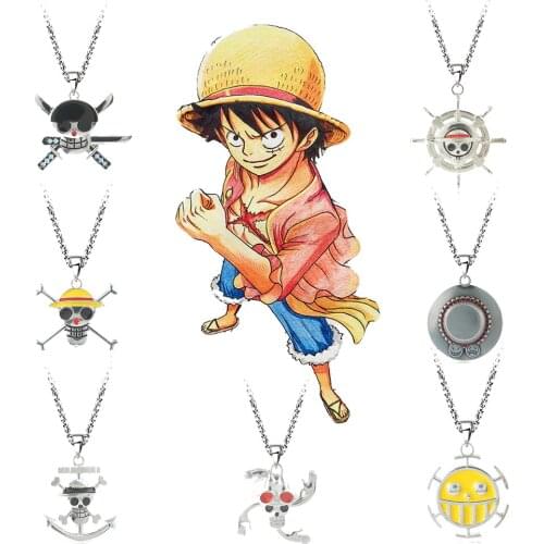 Anime One Piece Chopper Luffy Skull Thousand Sunny Alloy Necklaces Choker Cosplay Jewelry Metal Pendant For Unisex Gifts