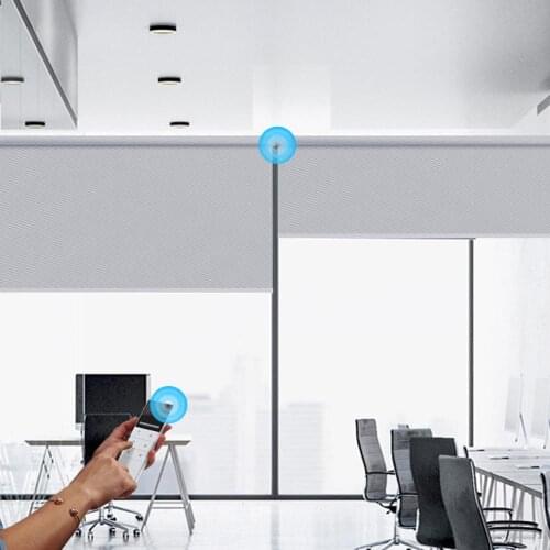 Remote Control Motorized Roller Blinds Rechargeable Motor Half Shade Popular Sunshine Fabric Alexa Compatible via Broadlink