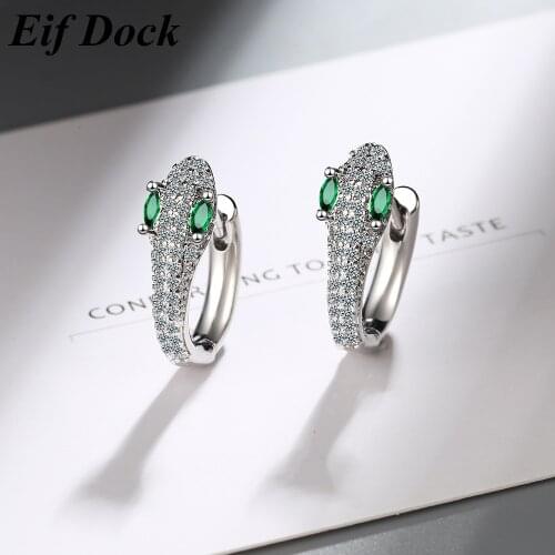 Eif Dock Korean Trend Silver Color Samll Snake Hoop Earrings For Women Personality French Daily Earrings Jewelry Gift