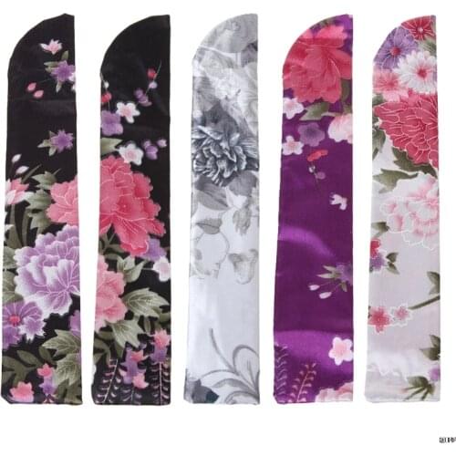 Elegant Silk Hand Fan Bag Holder Pouch Folding Hand Fan Case Party Wedding Bags