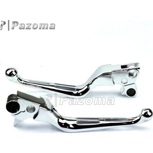 Chrome Motorcycle Slotted Wide Blade Brake Clutch Lever Set For Harley Sportster King Road Road Super Glide (EFI) - FXDF 1996-15