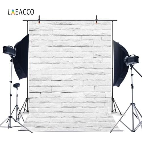 Laeacco Photophone For Food White Brick Wall Vintage Baby Portrait Photography Backdrops Photo Backgrounds Birthday Photocall
