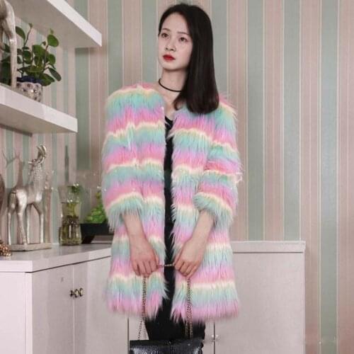 Цветные шубы LEPULEON China At AliExpress