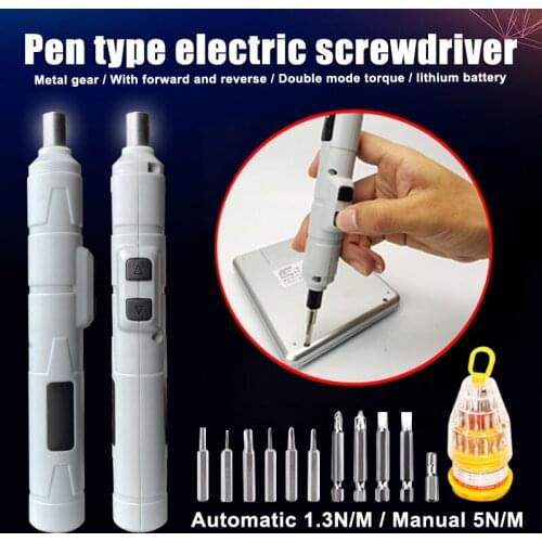 Mini Cordless Electric Power Screwdriver Rechargeable Pen Type Small Screwdriver Electrical Screwdriver Kits Set Household