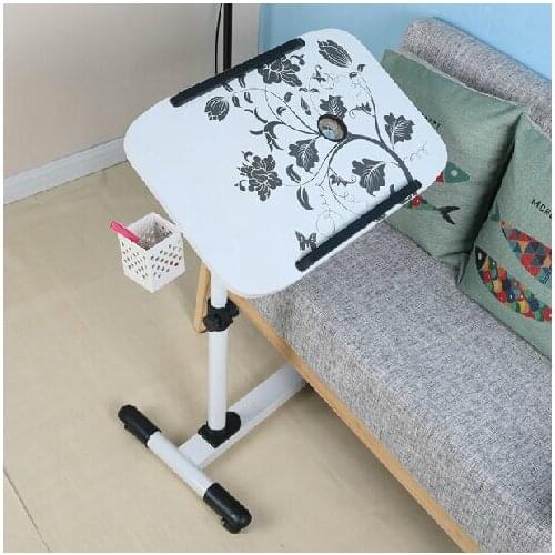 Fashion Printing Mobile Laptop Table Modern Multifunction Lazy Bedside Table Height Adjustable Lift Computer Desk