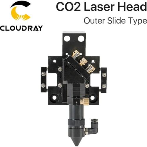 Cloudray New Arrival CO2 Laser Head for Dia.20mm FL 50.8/63.5mm Lens D25mm Mirror Outer Slider Type with Air Assist Nozzle