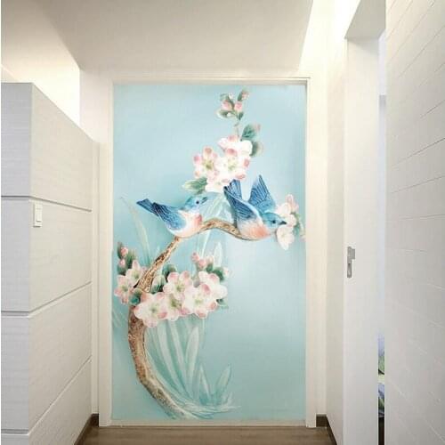 Wallpapers youman Custom Any Size Photo Mural Wallpaper China Flower Bird Entrance Hallway 3D Stereoscopic For Hotel TV 3D Mural