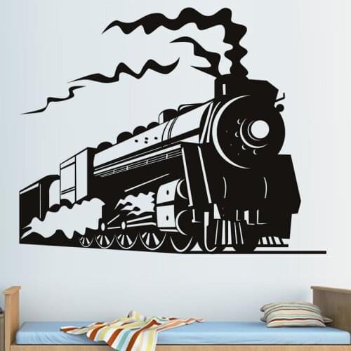 Steam Train Wall Stickers for living room Children Kids Room bedroom home wall decoration