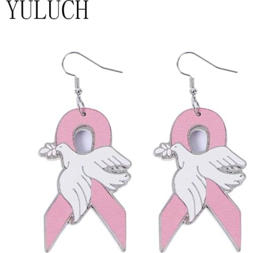 YULUCH Women Wood Red Ribbon AIDS Sign Pendant Girl Multicolor Wooden Jewelry Lady Simple Accessories Woman