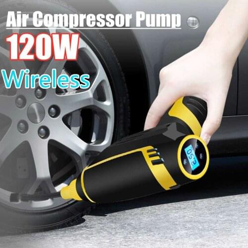12V 120W Portable Wireless Digital Car Air Compressor Tire Inflator Electric Car Air Pump Auto Tyre Pump for Motorcycle Bikes