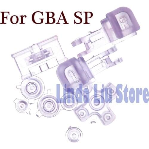 Transparent Control Keys Cross L/R ABXY Key Buttons for GBA SP Console Clear 50sets