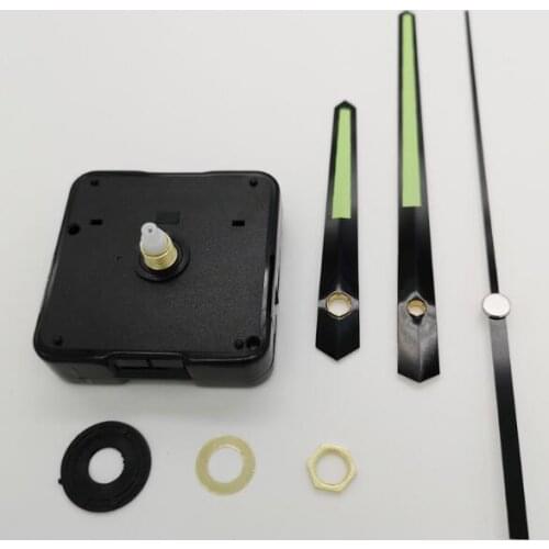 Luminous Fluorescent green Hand Quartz Clock Movement Mechanism DIY Quartz Wall Clock Replace Repair Parts Kit 18mm shaft