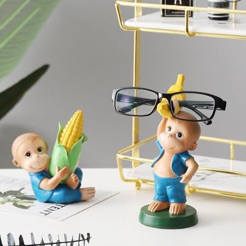 Creative naughty monkey glasses storage rack living room study desktop figurines home decoration window display ornaments crafts