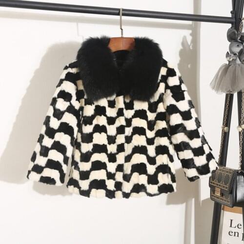 Genuine real natural mink fur coat with fox fur collar womens fashion warm winter waistcoats custom any size Free shipping