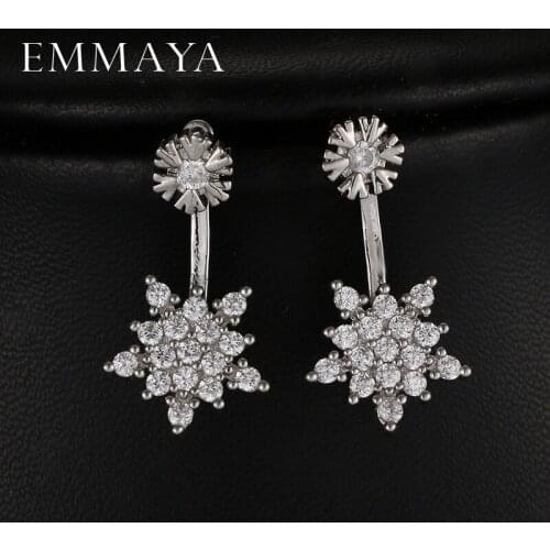 Emmaya Fshion Snow Flake Design Top Quality Earrings Cubic Zircon Stud Earring for Women Boucle D'oreille Pendientes Mujer