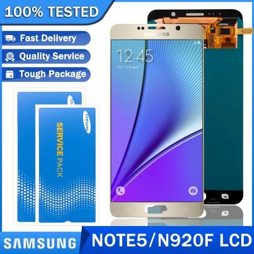 100% Original 5.7'' Super Amoled LCD for Samsung Galaxy Note 5 N9200 N920F Display Touch Screen Digitizer Assembly Repair Parts