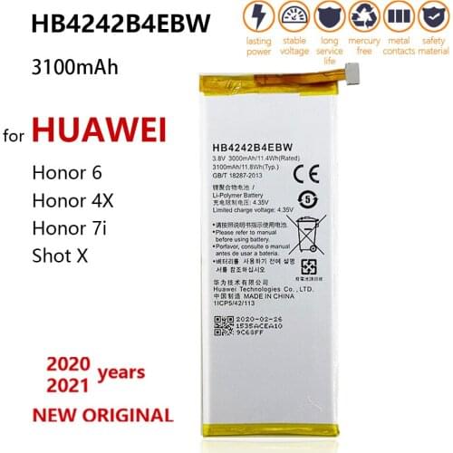 100% genuine Huawei Battery HB4242B4EBW for Huawei honor 4X honor 6 honor che2-l11 H60-L01 H60-L02 H60-L11 H60-L04 3000mAh