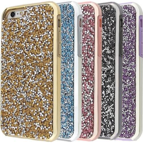 100pcs Shining Diamond Hard PC Case Luxury Rhinestone Glitter TPU Back Cover Plated Bumper Cases for iPhone 7 6 6S 8 Plus 5 5S X