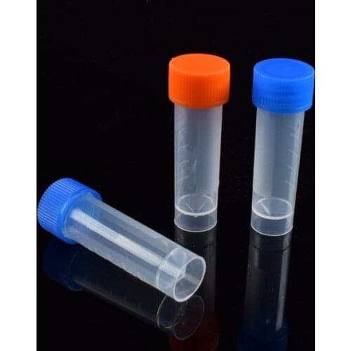 1000pcs 5ml Plastic Frozen Test Tubes Vial Screw Seal Cap Pack Container with Silicone Gasket SN2084