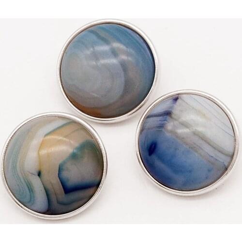 T223 Fine 18mm stripe Red Agate stone snap button Hot sale for bracelet OEM, ODM