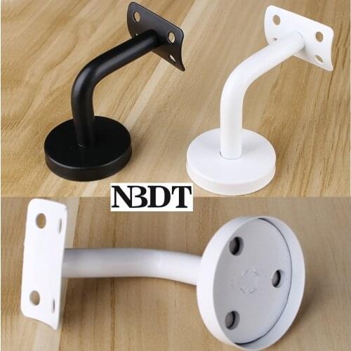 2Pcs/Lot 304 Stainless Steel White Matte Black Lacquer Baked Paint 60*60mm 60*80mm Handrail Guard Rail Bracket Wall Mount Screw