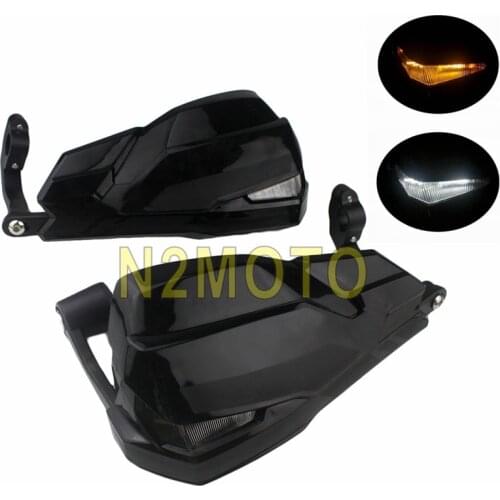 2PCS Motorcycle Black Hand Guards Protector with Amber & White LED Turn Signal Light Handguards for BMW R1200GS LC ADV 2014-2017