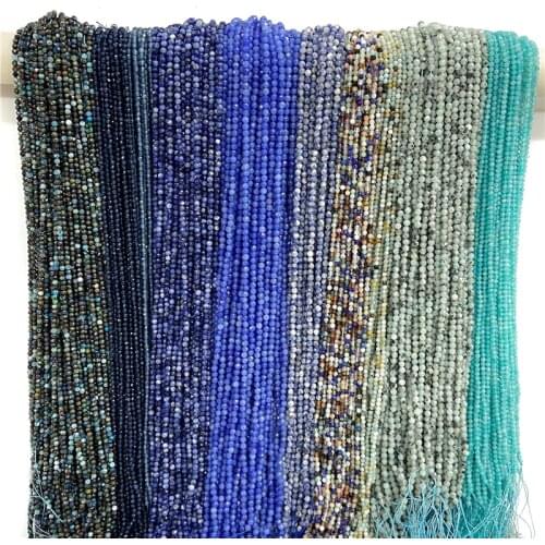 4 MM Multi Color Natural Semi Precious Beads Faceted Small Sodalite Black Agat Labradorite Strand Beads For DIY Making Jewelry